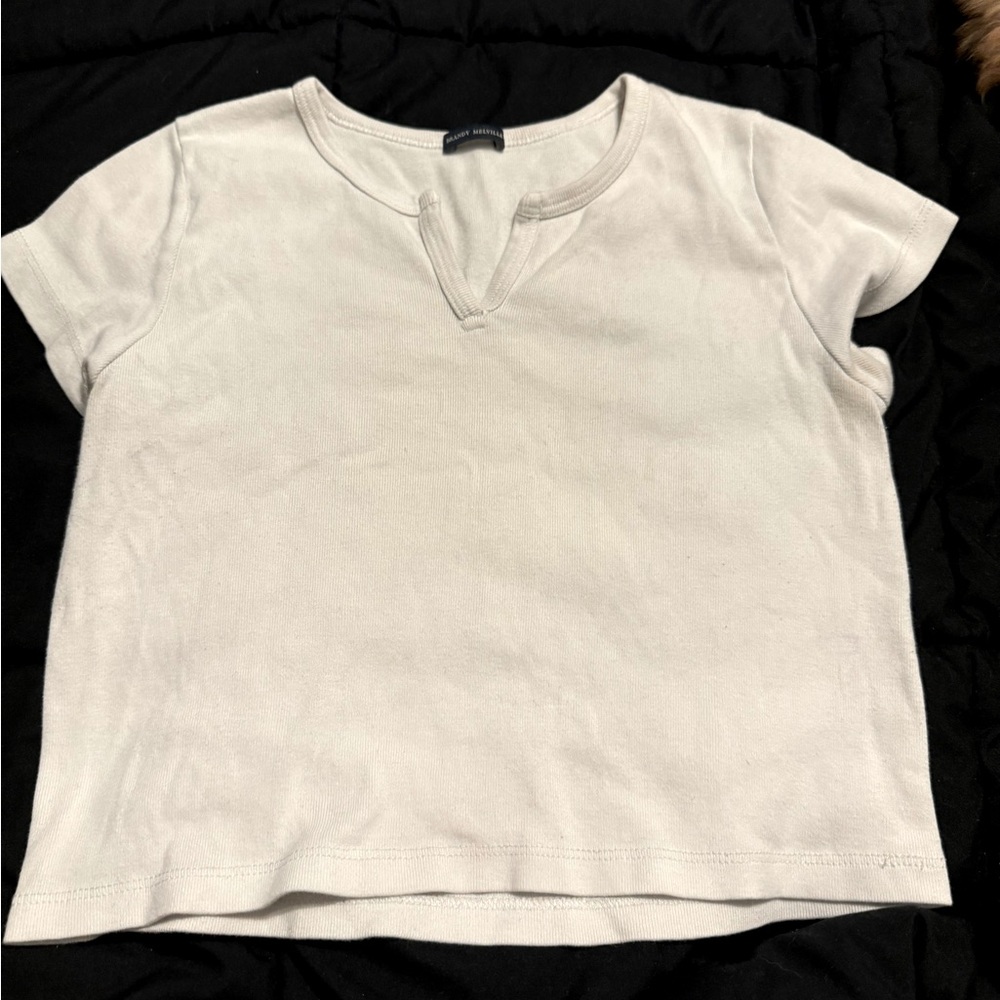 White brandy Melville cropped t shirt